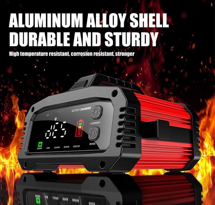 Fully Automatic Battery Charger, 25A 2/8/20/25 Amp 12V/24V LiFePO4 Lead Acid