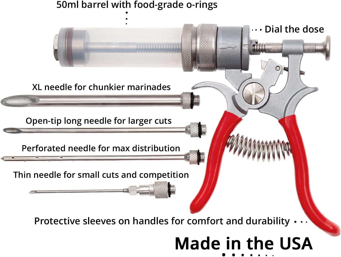 SpitJack Magnum BBQ Marinade Meat Injector, Made in USA, 4 Needles, MJ106 | P…