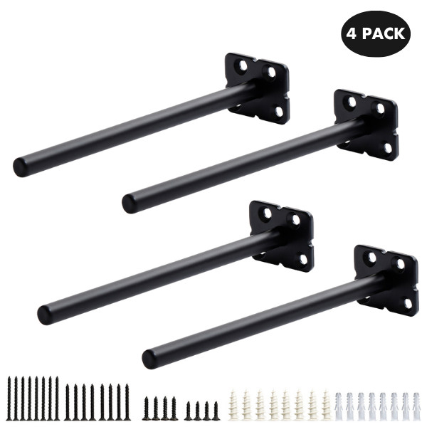 SOMADA 8 Inch Floating Shelf Brackets, 4 Pack Invisible Heavy Duty Shelf Support
