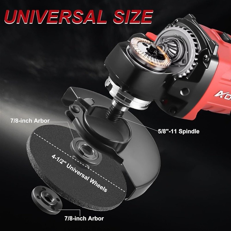 Cordless Brushless Angle Grinder 21V 3 Speed 9500RPM 2 Batteries Accessories New