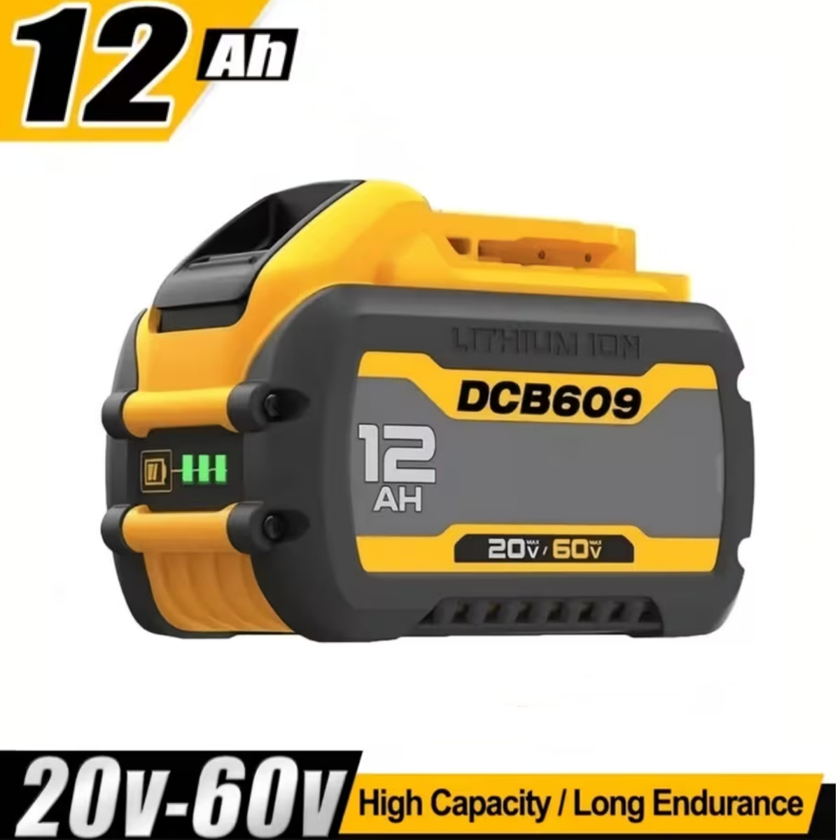 1Pack 12.0Ah DCB609-2 For DEWALT DCB615 20V/60V MAX Li-Ion Battery DCB609