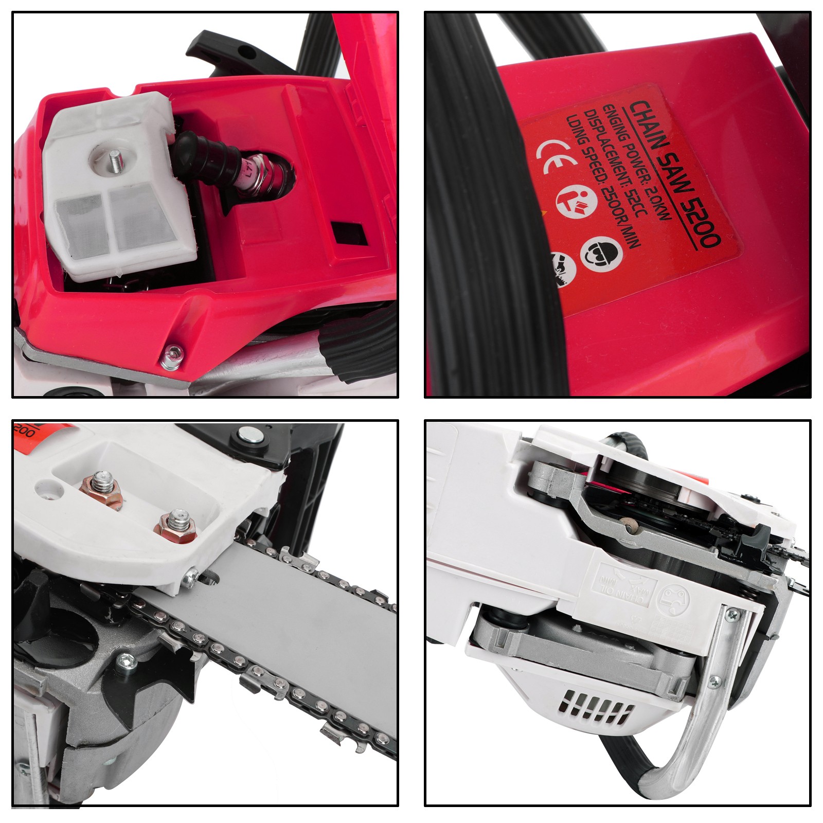 62cc Gas Chainsaw 20″ Bar Gasoline Powered Chain Saw 2 Cycle Engine Cutting USA