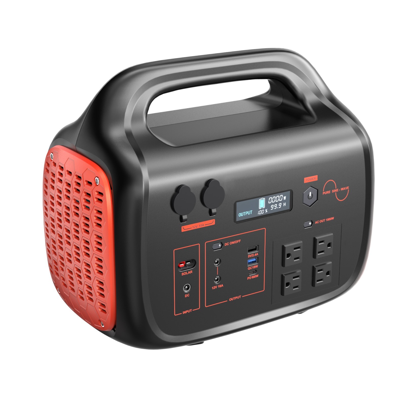 1000W 1024Wh LiFePO4 Portable Power Station for Camping RV Home Emergency Backup