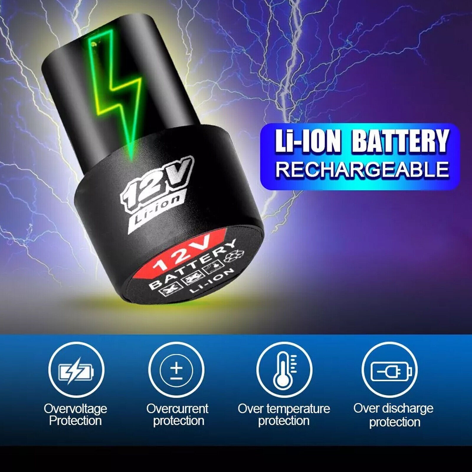 12V 3.0Ah Li-ion Battery for Electric Screwdriver Drill Universal RechargeableGo