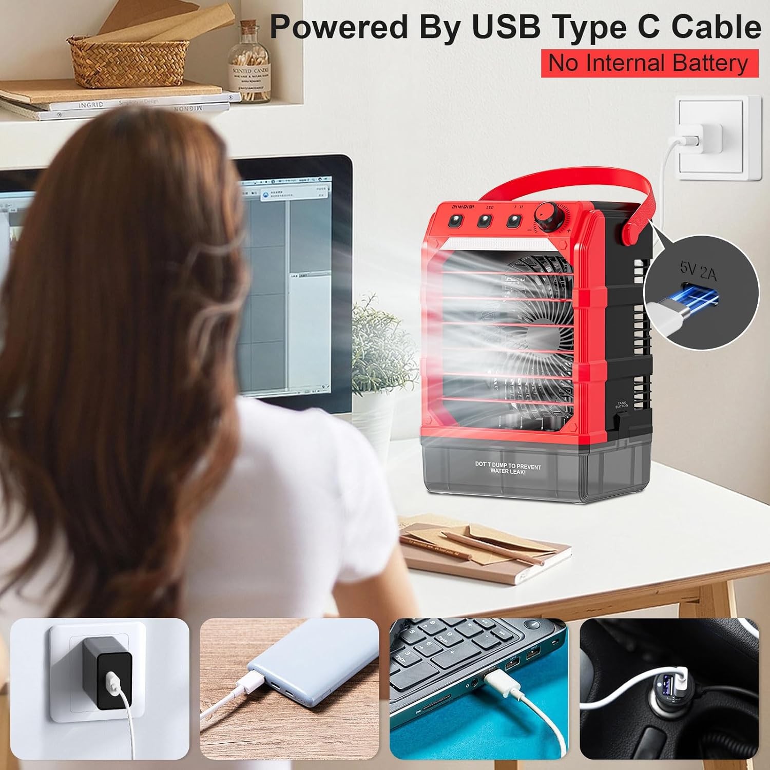 Portable Misting Fan Compatible For Milwaukee 18V Battery(NO Battery Water