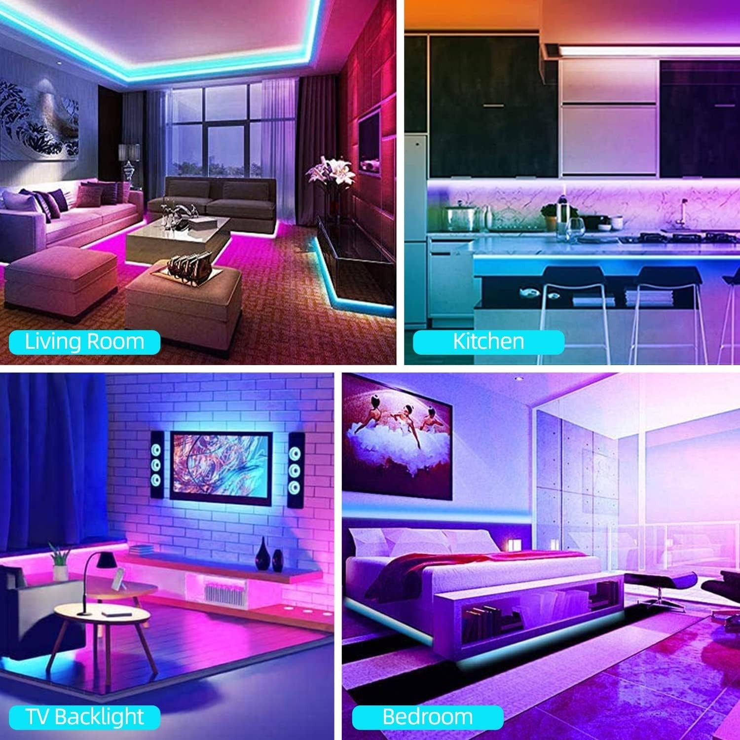 100Ft LED Strip Lights, Smart Light with App Remote Control, RGB LED Lights for