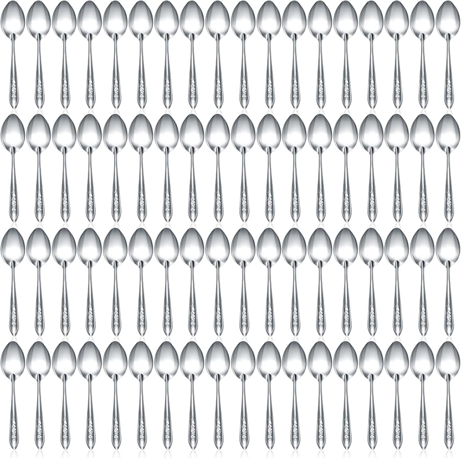 100 Pieces Dinner Spoons Set 6.69 Inches Silverware Spoons Bulk Stainless Steel