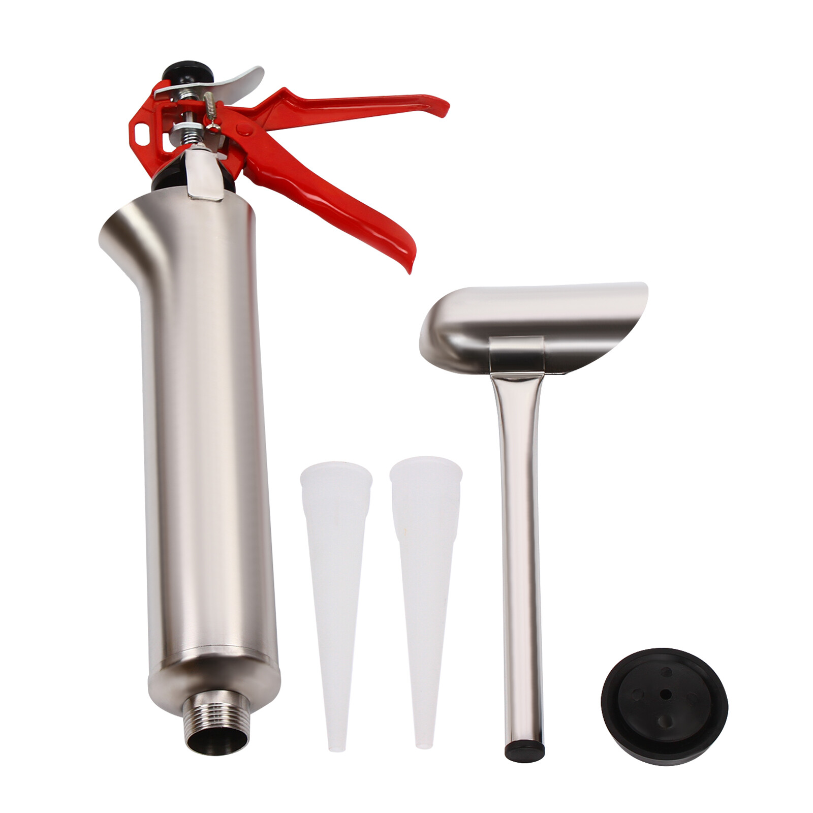 Mortar Grouting Gun Brick Pointing Tile Cement Applicator Tool 2 Nozzles Kit NEW