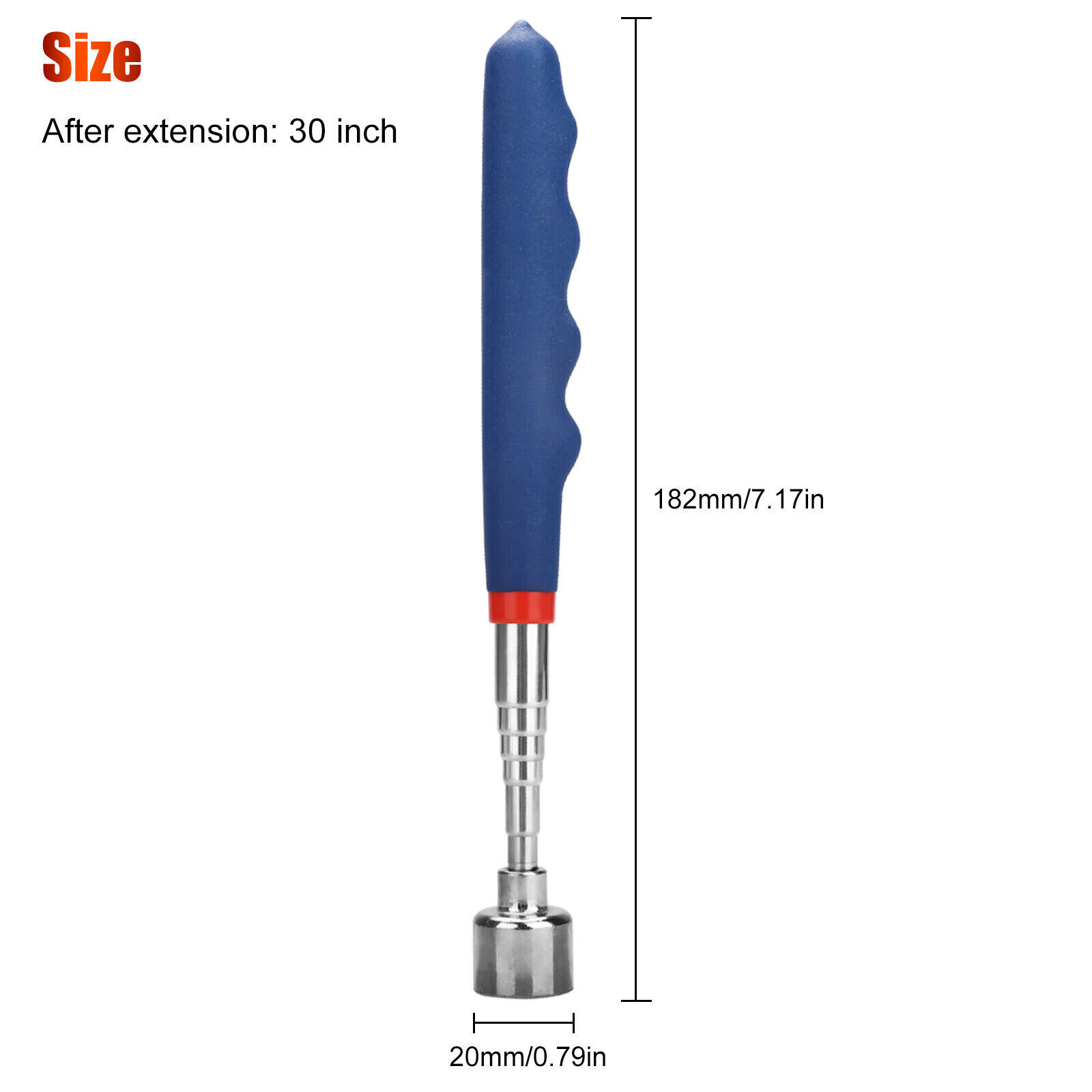 2x 30in Magnetic Telescoping Pickup Rod Tool 20lb Magnet Grabber Extension Stick