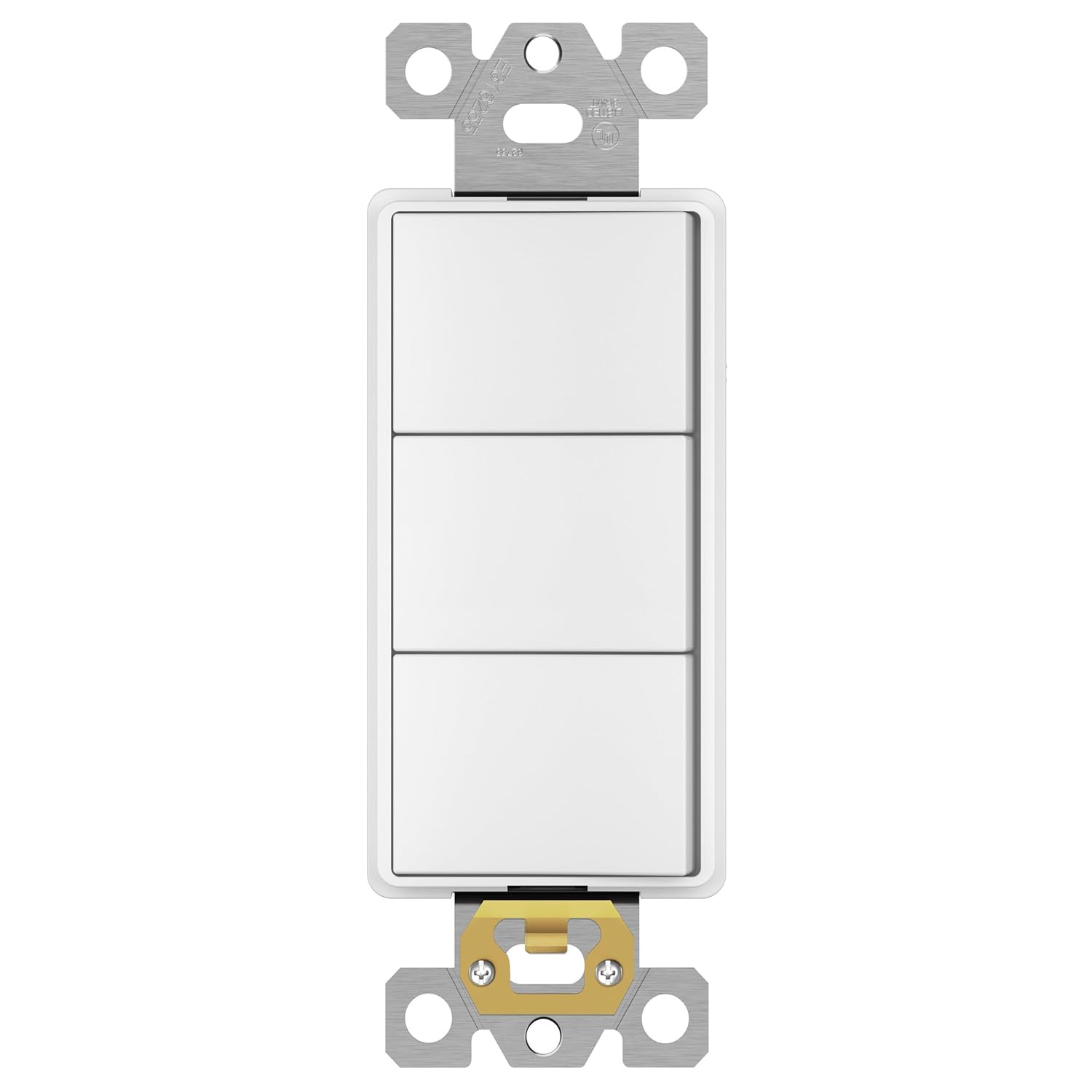 Triple Paddle Rocker Switch, Single Pole, 15A 120V-277V, White