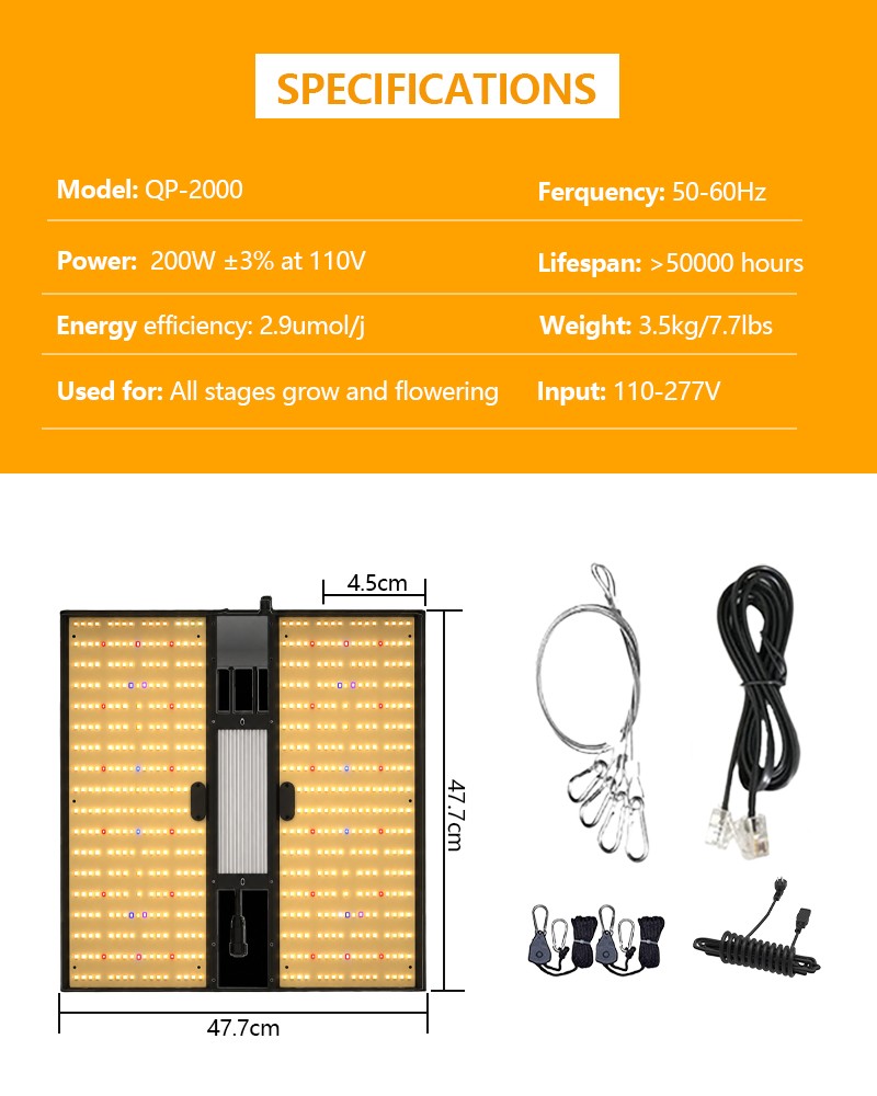 CTLite QP-2000 2000W LED Grow Light Dimmable Full Spectrum with LM281B led UV+IR