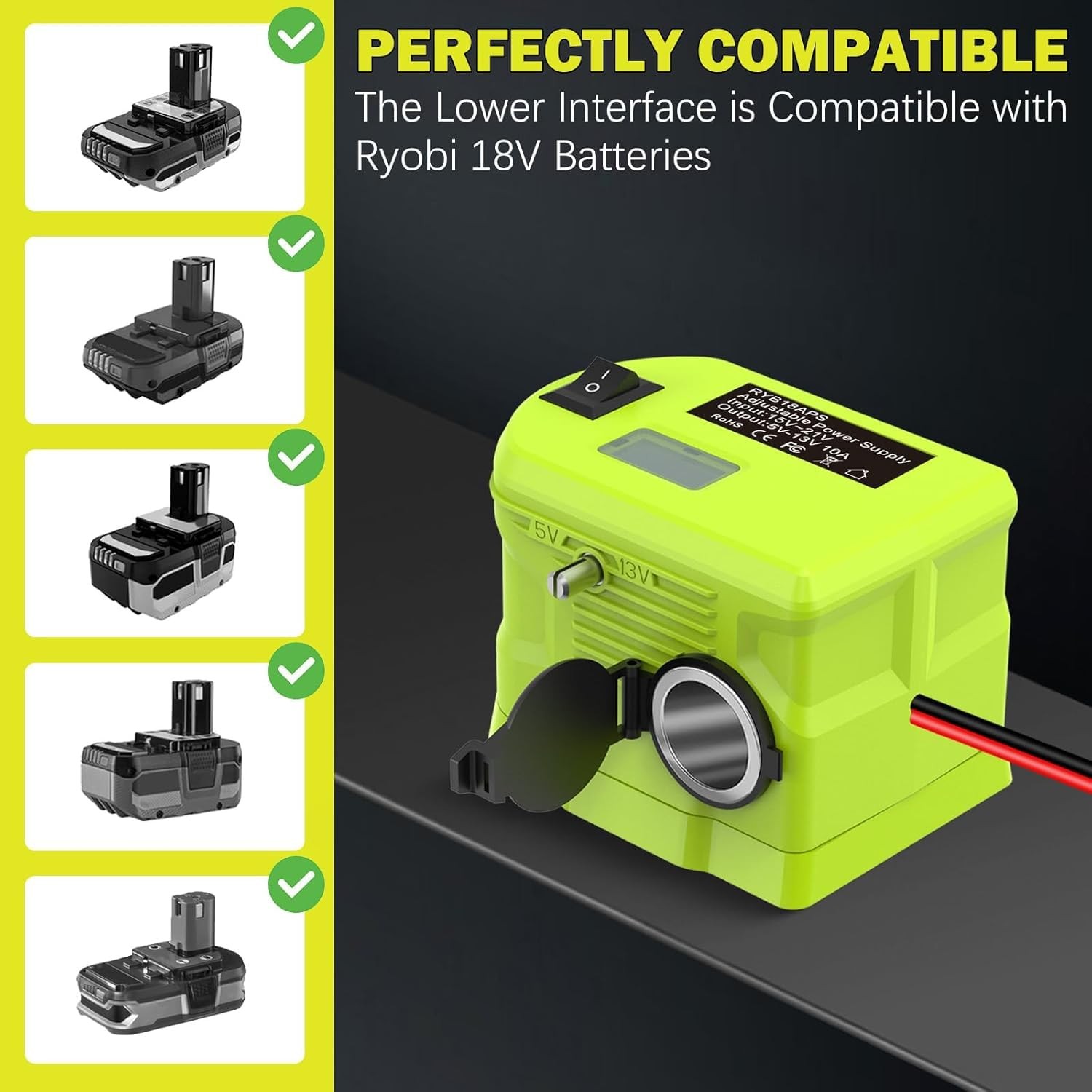 Adapter for Ryobi 18V to 12v Step Down,for Power Wheel Battery DIY Converter …