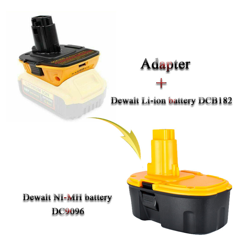 2Pack 18V To 20V MAX DCA1820 Adapter Converter For DEWALT 20 Volt Li-ion Battery