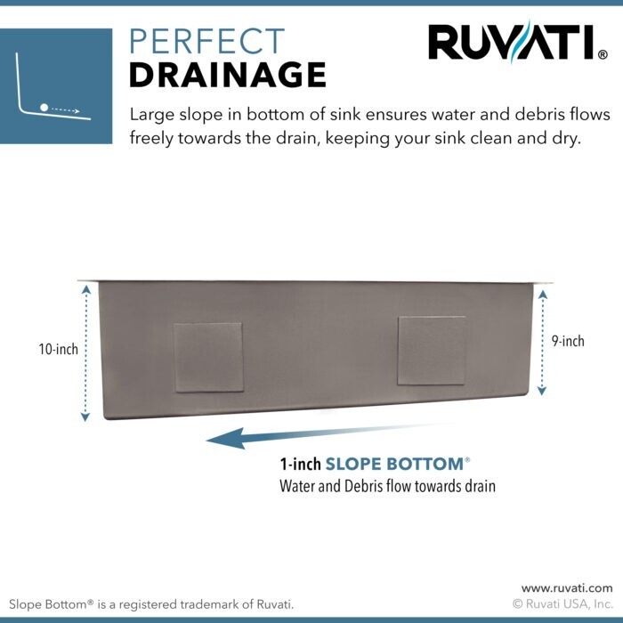 Ruvati 30-inch Slope Bottom Offset Drain Undermount Kitchen Sink – RVH7480