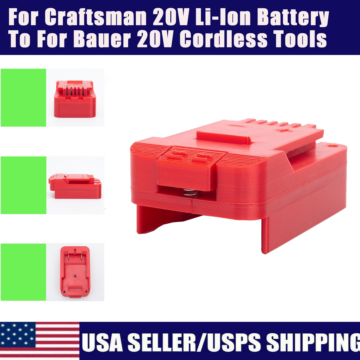 Battery Adapter For Craftsman 20V Li-Ion Battery to For Bauer 20V Power Tools US