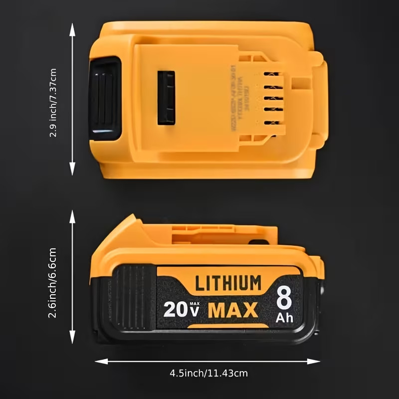4-Pack 20V 8.0Ah Replacement Battery for Dewalt DCB200 DCB205 DCB206 Cordless