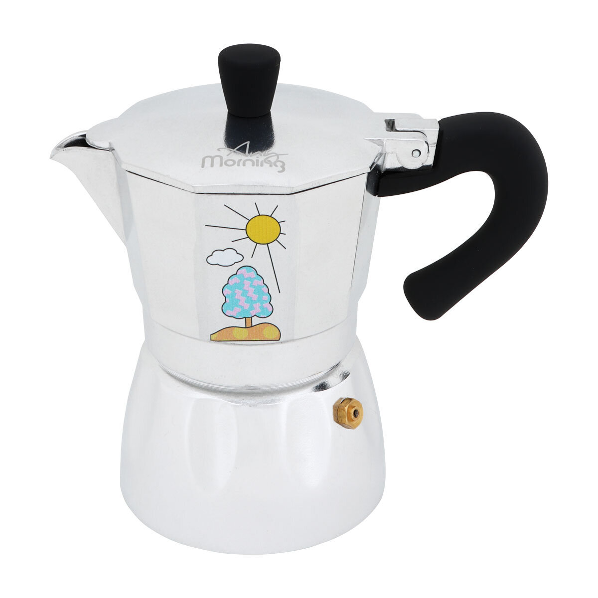 Any Morning Hes-3 Aluminum Espresso Coffee Maker 120 Ml