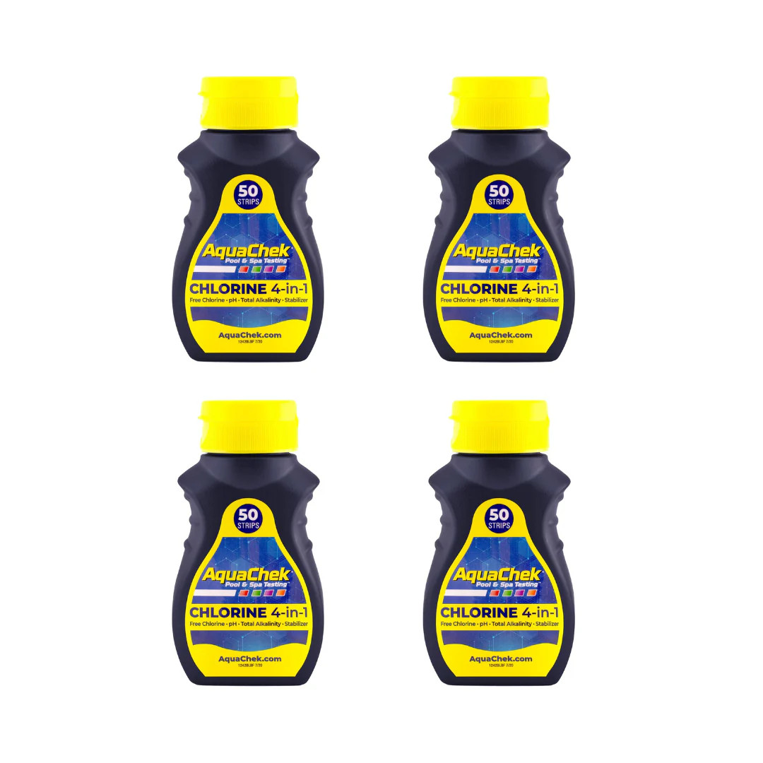 AquaChek Yellow 4-in-1 Pool & Spa Test Strips – 50 count (Pack of 4)