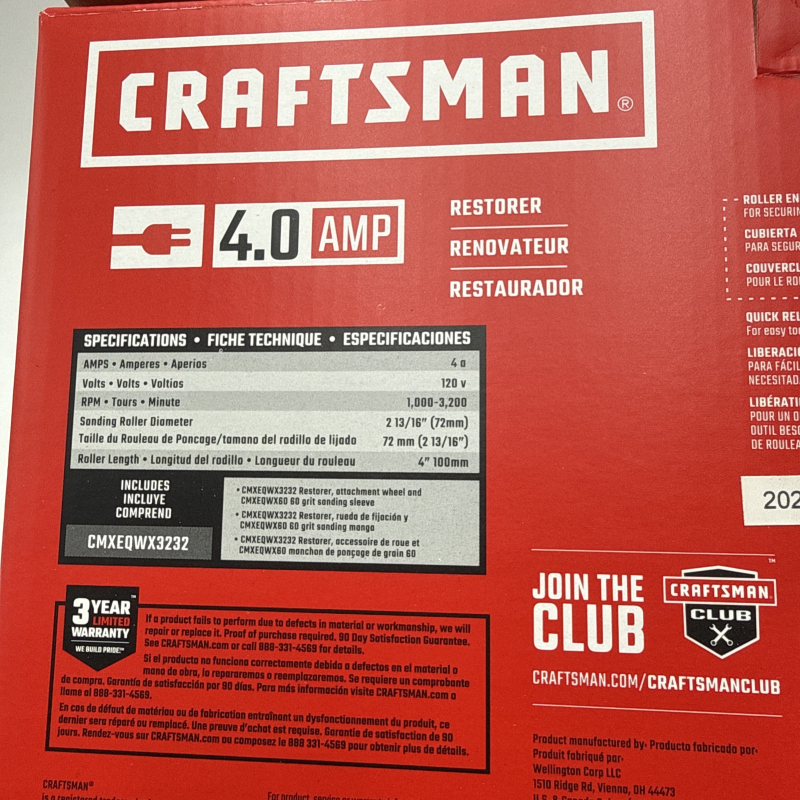 CRAFTSMAN Restorer Drum Sander Paint Finish Removal Dust Management Port