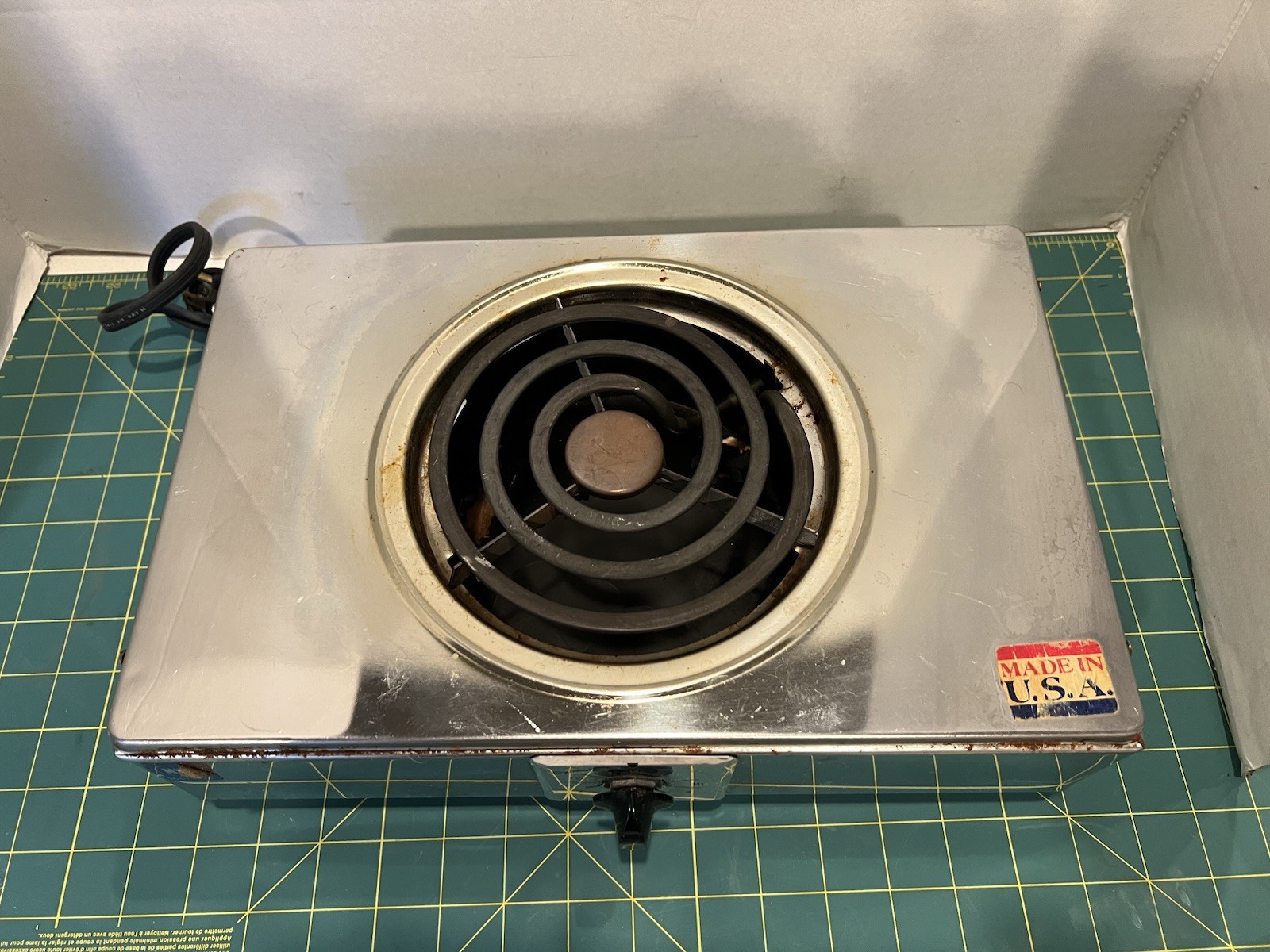 13×8” RARE Capitol Single Electric Burner USA Works Tested CUL 250 VINTAGE 1100w