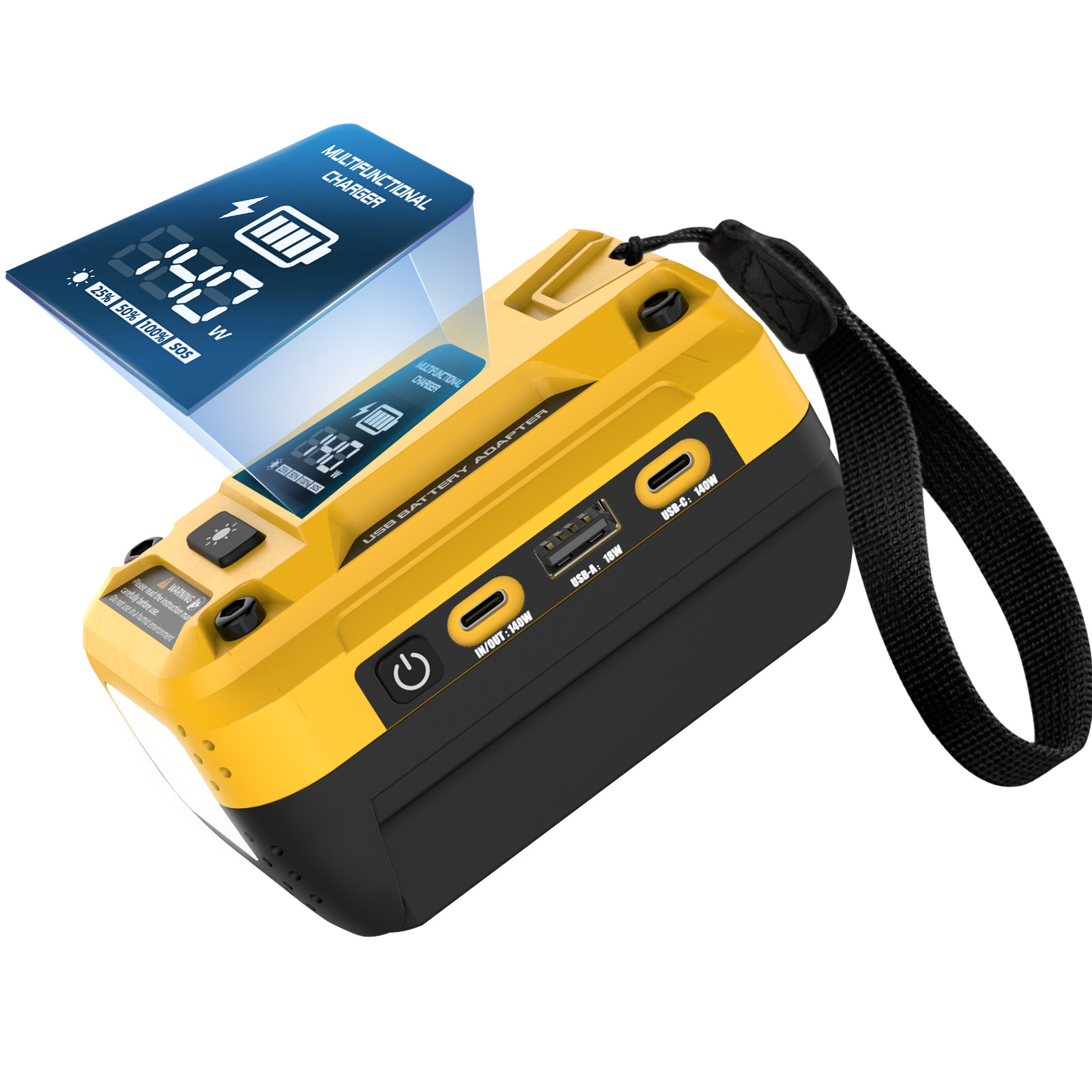 140W USB-C PD Power Source for Dewalt 20V Max Battery Adapter Portable Charger