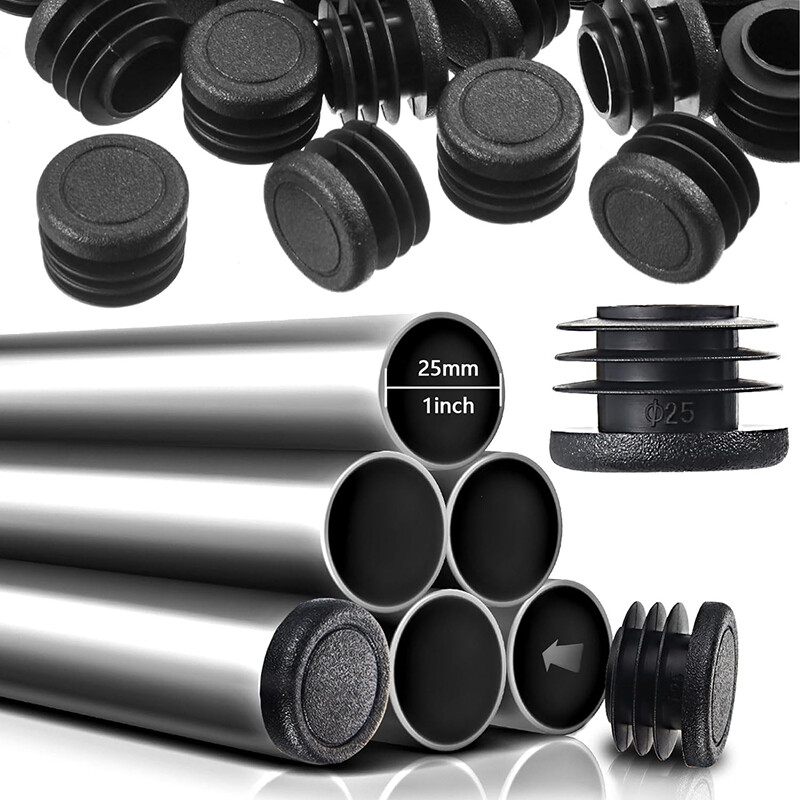 Round Plastic Tube End Caps Insert Bungs Blanking Plugs For Steel Tubing Pipe