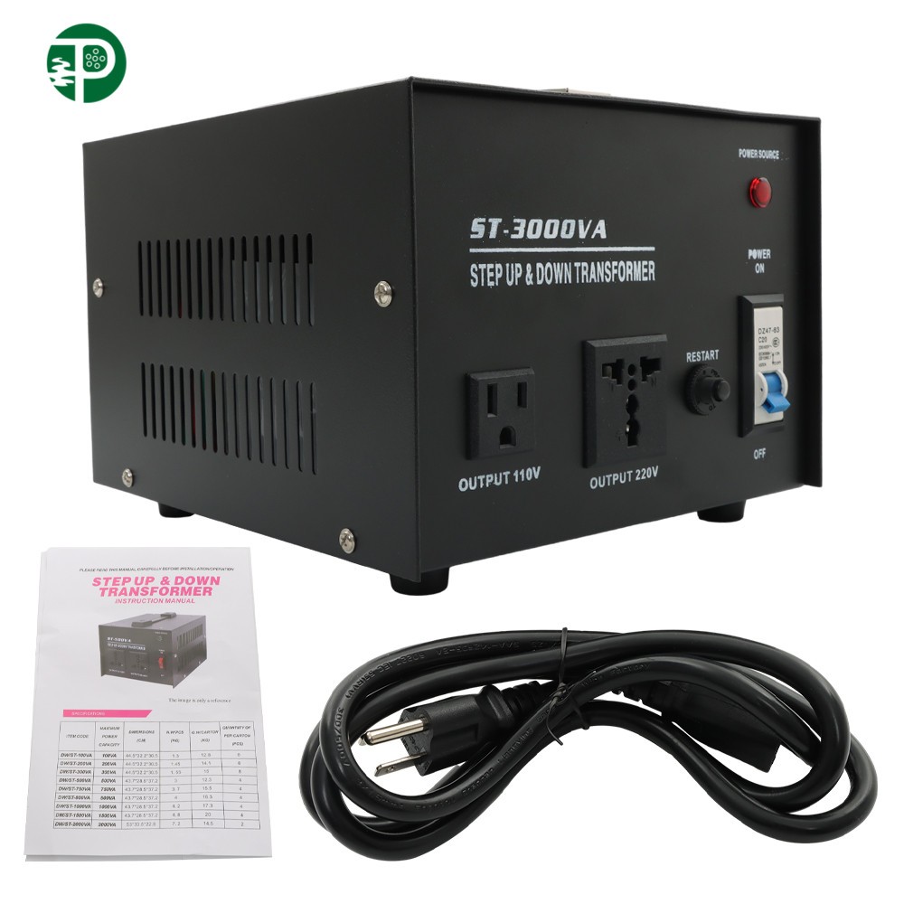 3000W Voltage Power Converter Transformer 110v to 220v/220v to 110v Step Up/Down