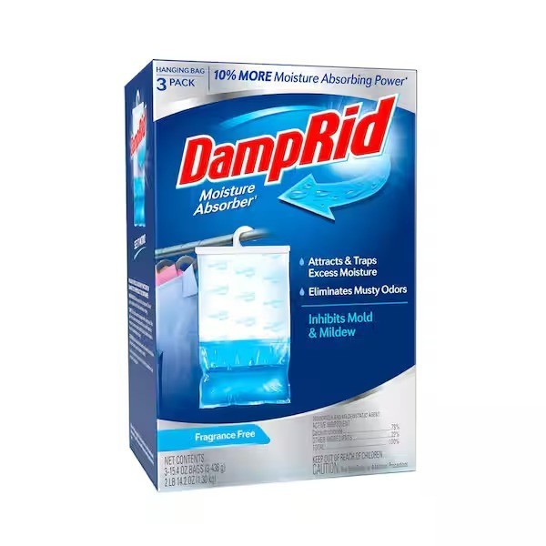 DampRid 15.4 oz Hanging Bag Moisture Absorber Fragrance Free 3-Pack