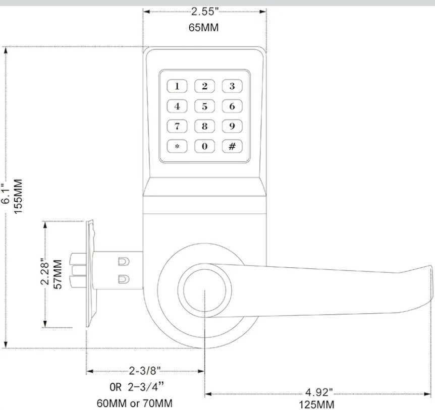 Digital Door Lock,Unlock with Remote Control, M1 Card, Code and Key,Handle… 8