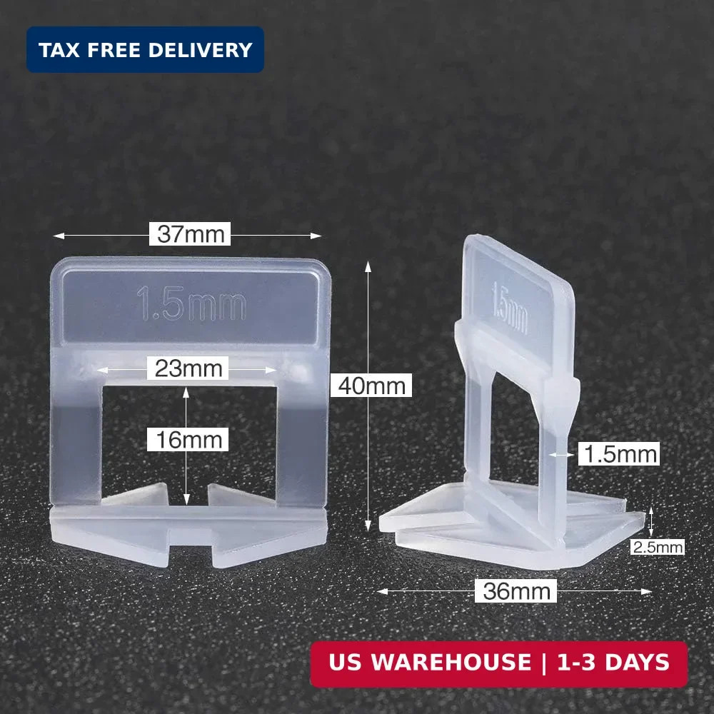 Tile Leveling System Clips – 400 Pcs Clips(1/16″ (1.5mm))