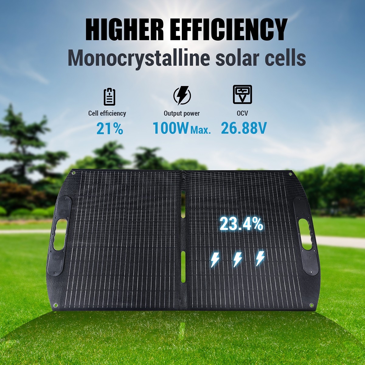 200W Solar Panel Blanket Portable Solar Suitcase Foldable for Power Station RV