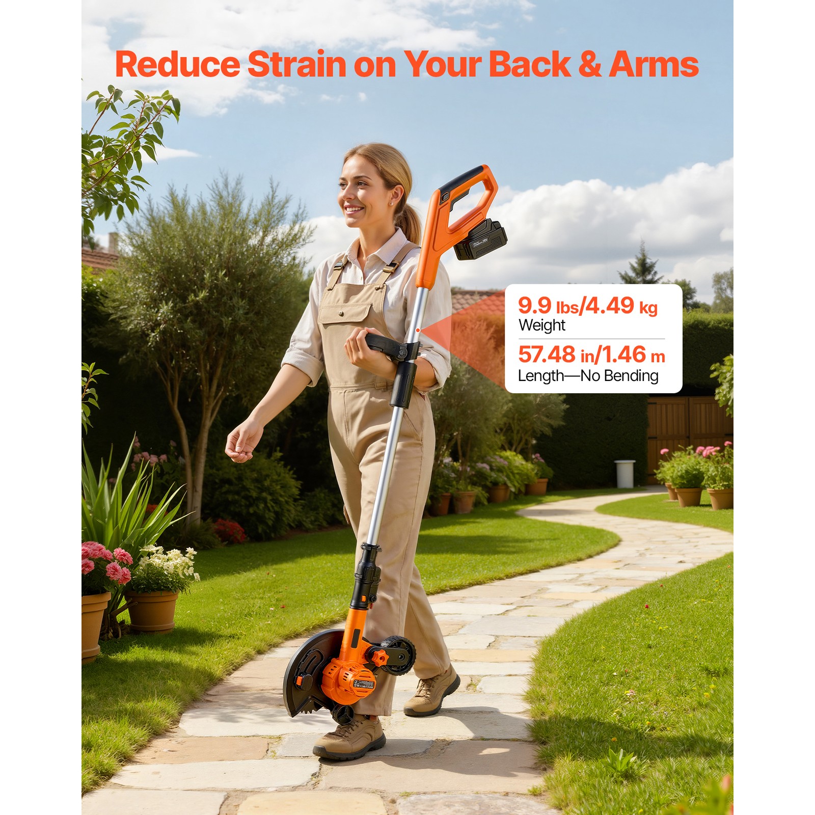 Uimoso Cordless Lawn Edger with 8.8-inch Blade for Precise Trimming
