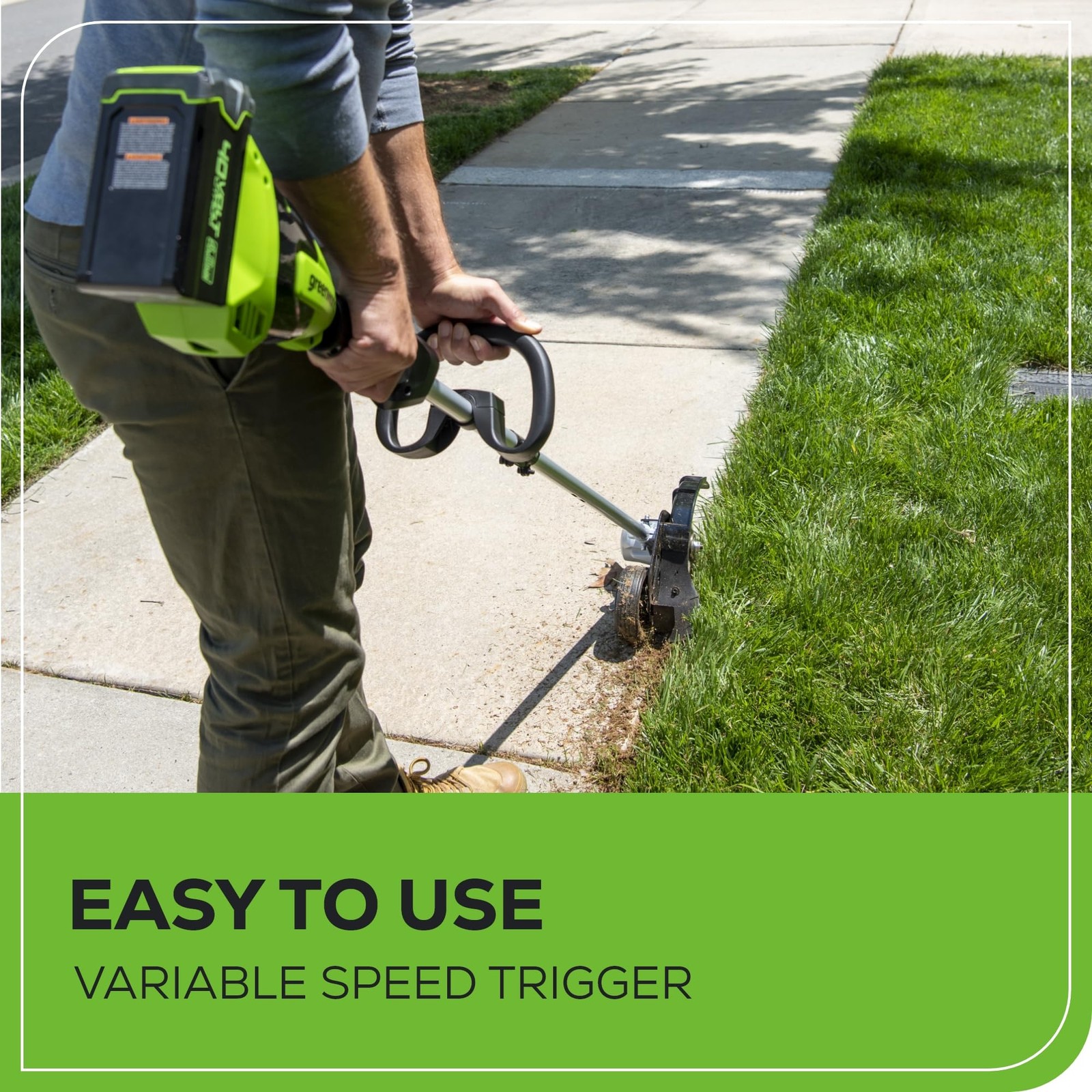 Greenworks 40V 8″ Brushless Edger, Battery and Charger Not Included