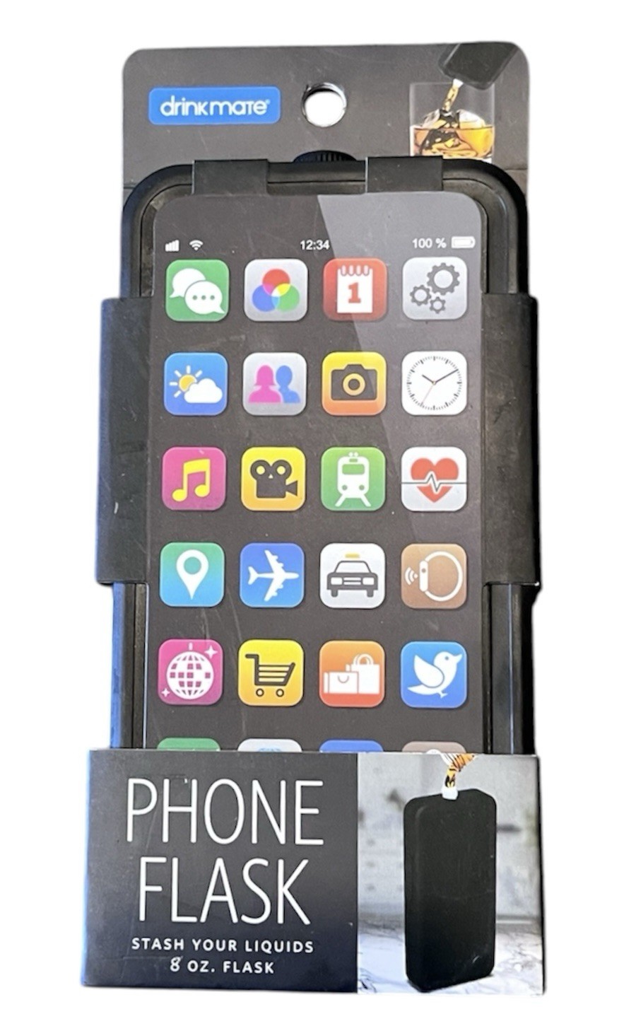 Drinkmate Plastic Phone Flask 8 oz Flask Secret Container Stash Your Liquids NEW