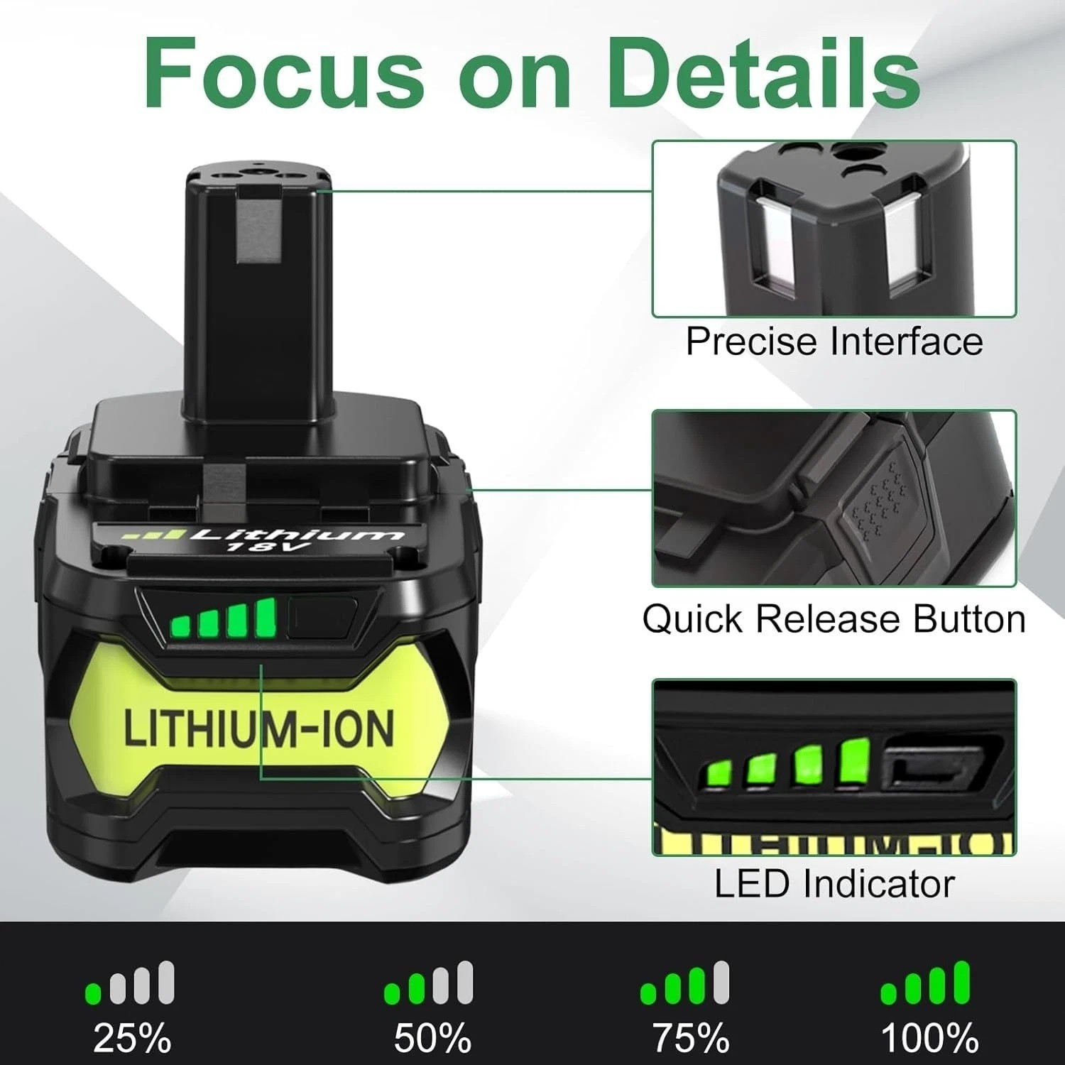 2PACK For RYOBI P108 18V One Plus 6.0Ah High Capacity Battery Lithium-Ion Li-Ion