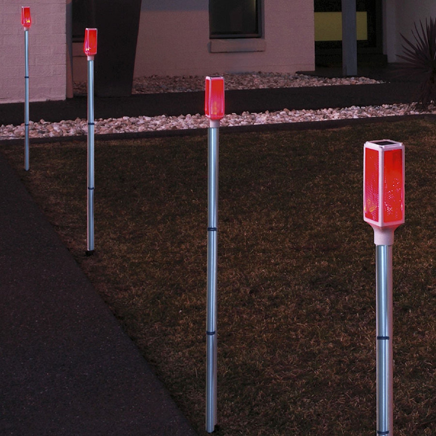 2/4/6/8Packs Solar Yard Markers Driveway for Landscape Column Indicator Light