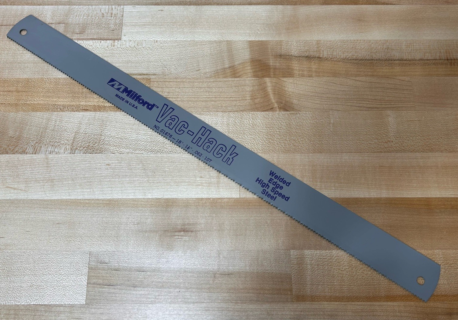 NOS Milford Vac-Hack 18″ x 1-1/4″ x .062″ 10 Tpi Power Hacksaw Blade HSS 🇺🇸