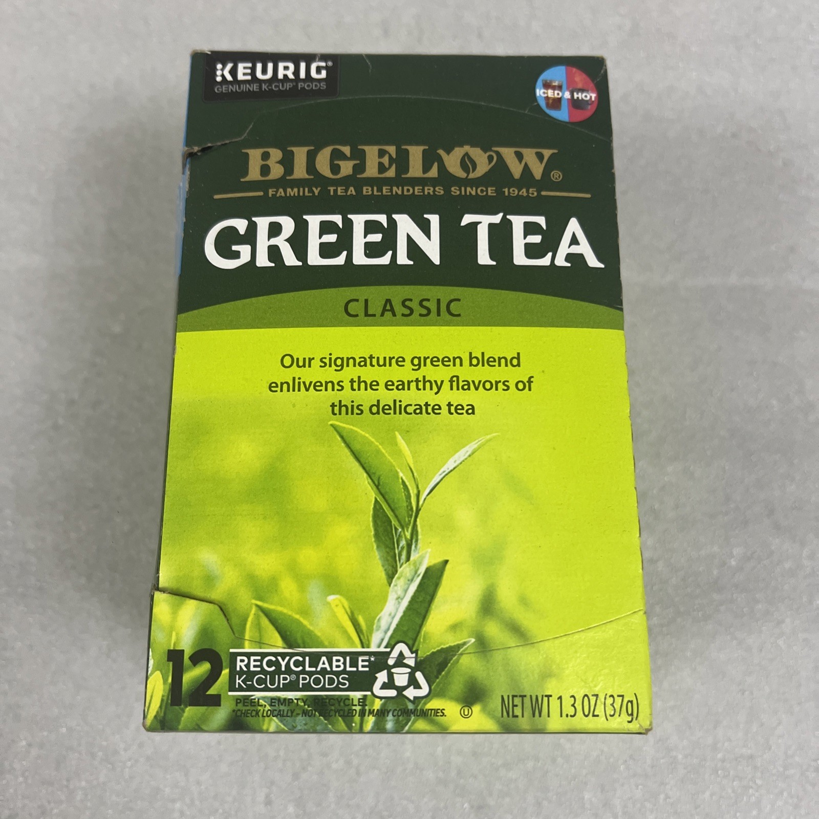 Bigelow Green Tea, Keurig K-Cup Tee Pods, 12 Count OPEN BOX Exp. 12/02/2028