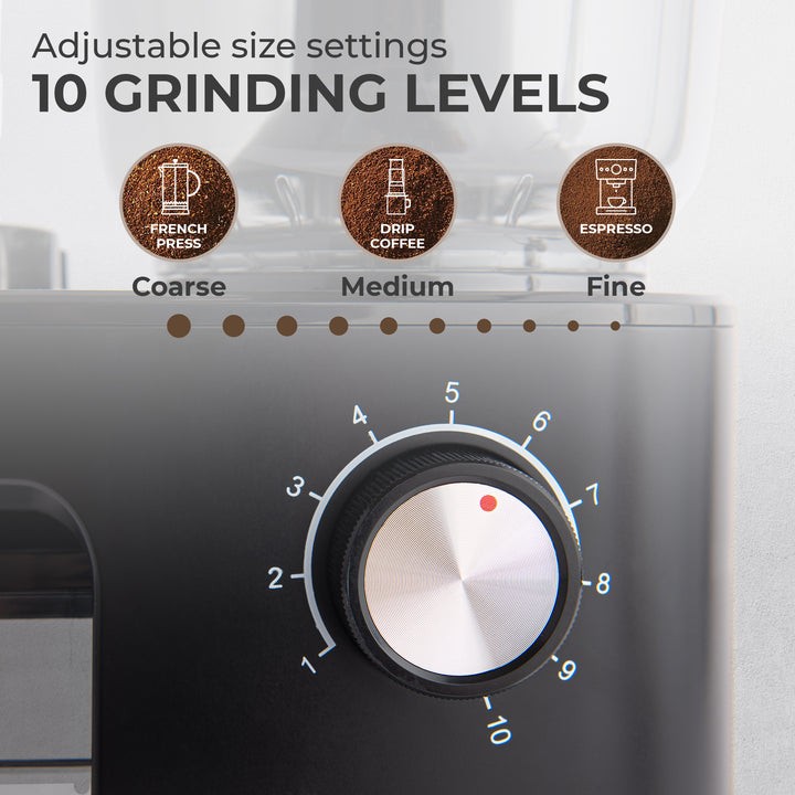 Kaff Electric Burr Coffee Grinder (5.5oz) w/Adjustable Coarseness Settings