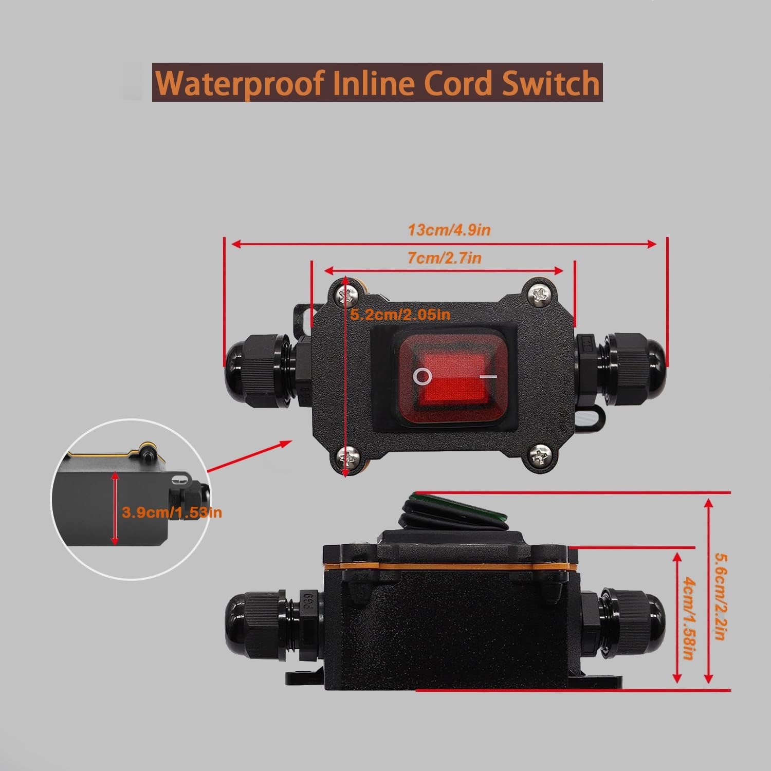 25A Dual Side DPST Inline Switch – Compact Waterproof Power Control for Vehicles