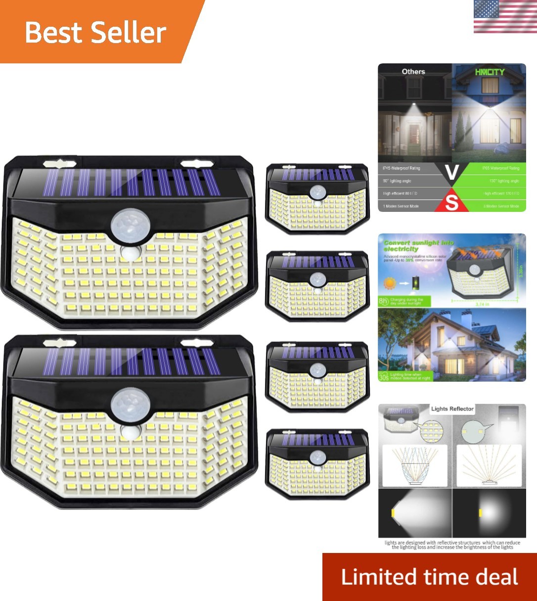 Advanced Solar Motion Sensor Lights – Waterproof 960 Lumen, 6 Pack for Outdoor