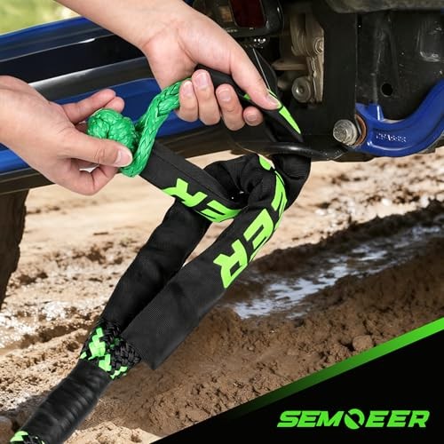 Kinetic Recovery Rope, 1″ x 30ft 48500LBS, Kinetic Rope 30FT Black & Green