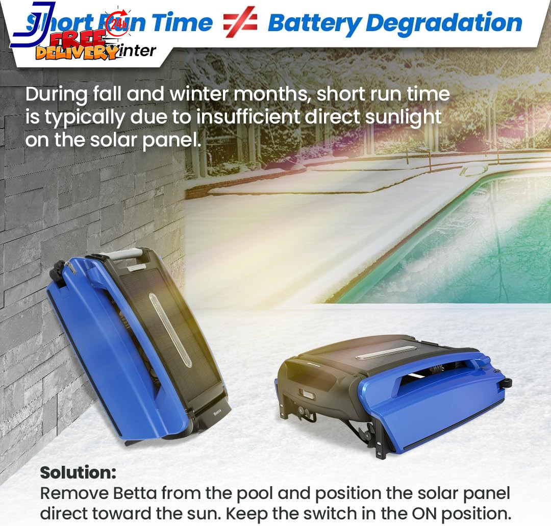 Solar Powered Automatic Robotic Pool Surface Skimmer Cleaner with 24/7 Continuou