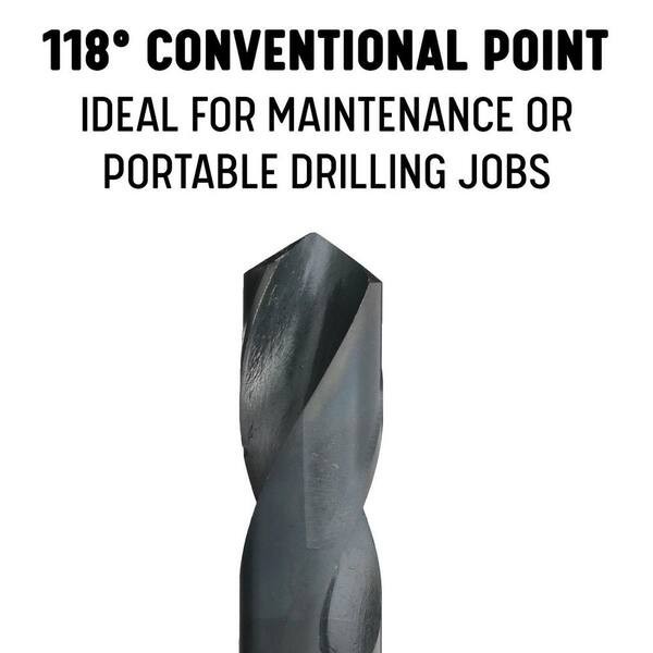 37/64 In. High Speed Steel Black Oxide Reduced Shank Specialty Drill Bit with 3/