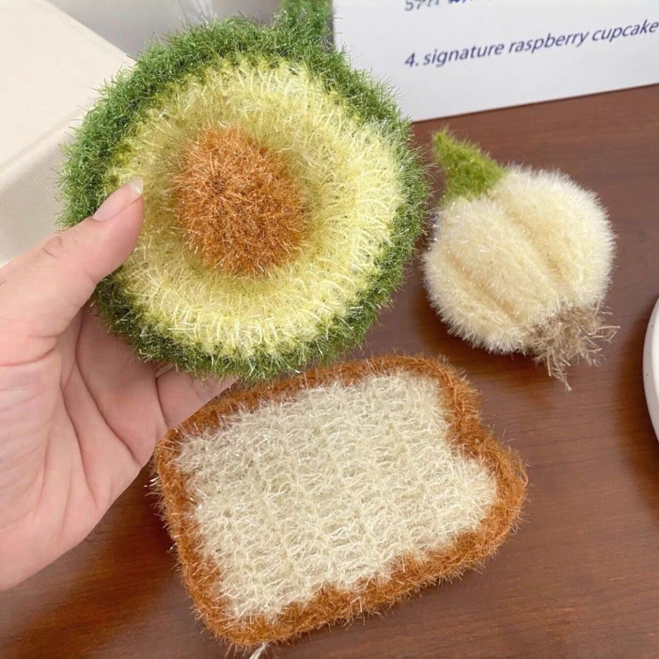 Toast, avocado, dishwashing towel, easy to clean kitchen cleaning cloth