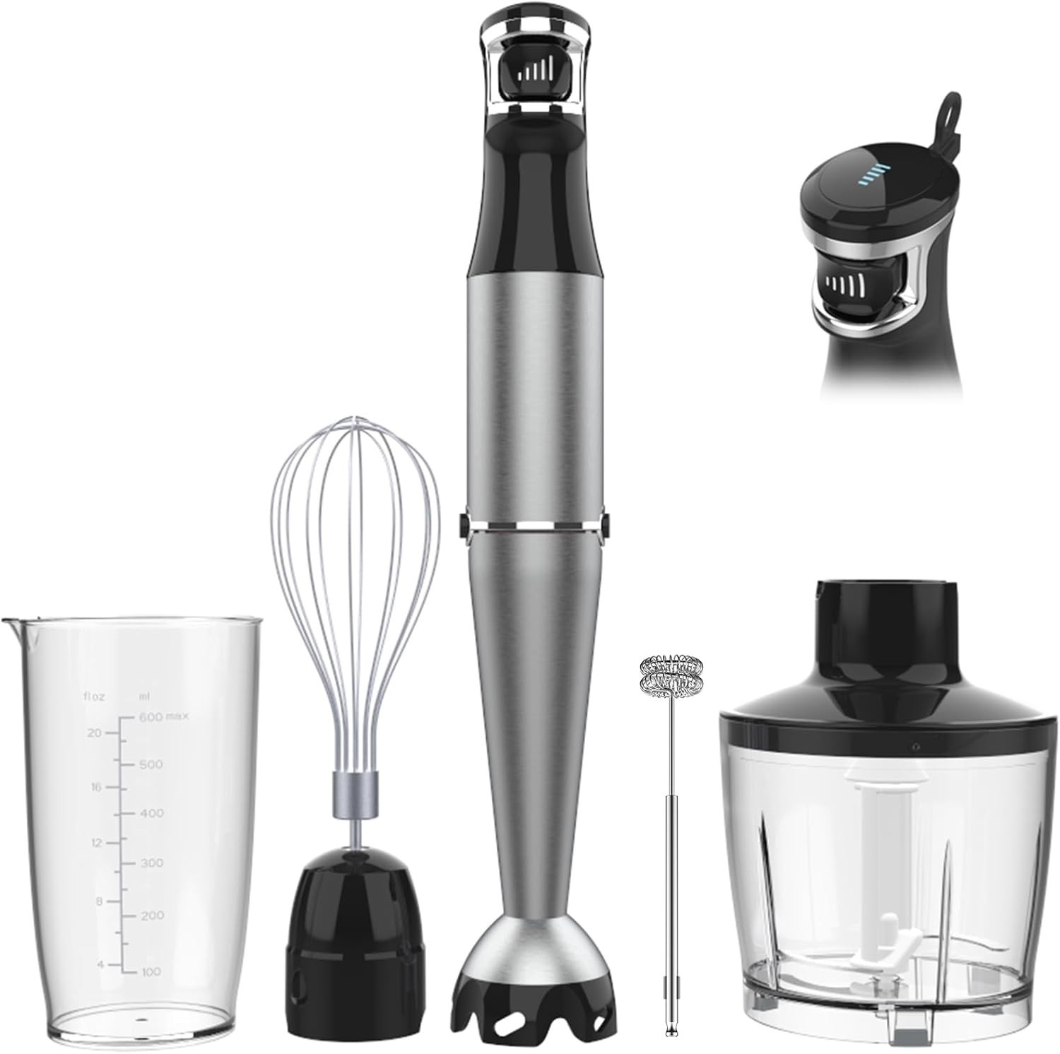1100W Immersion Blender Handheld 5-in-1 Stick Mixer Set Variable Speed Chopper W