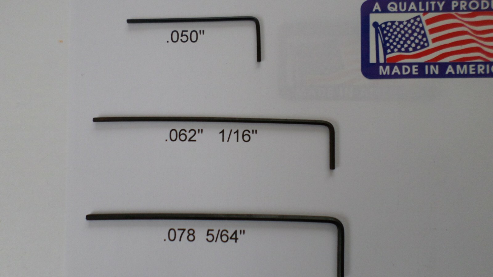 Pick a Small Hex Key Allen Wrench -Mfg USA- .028, .035, .050, .062 1/16, 5/64