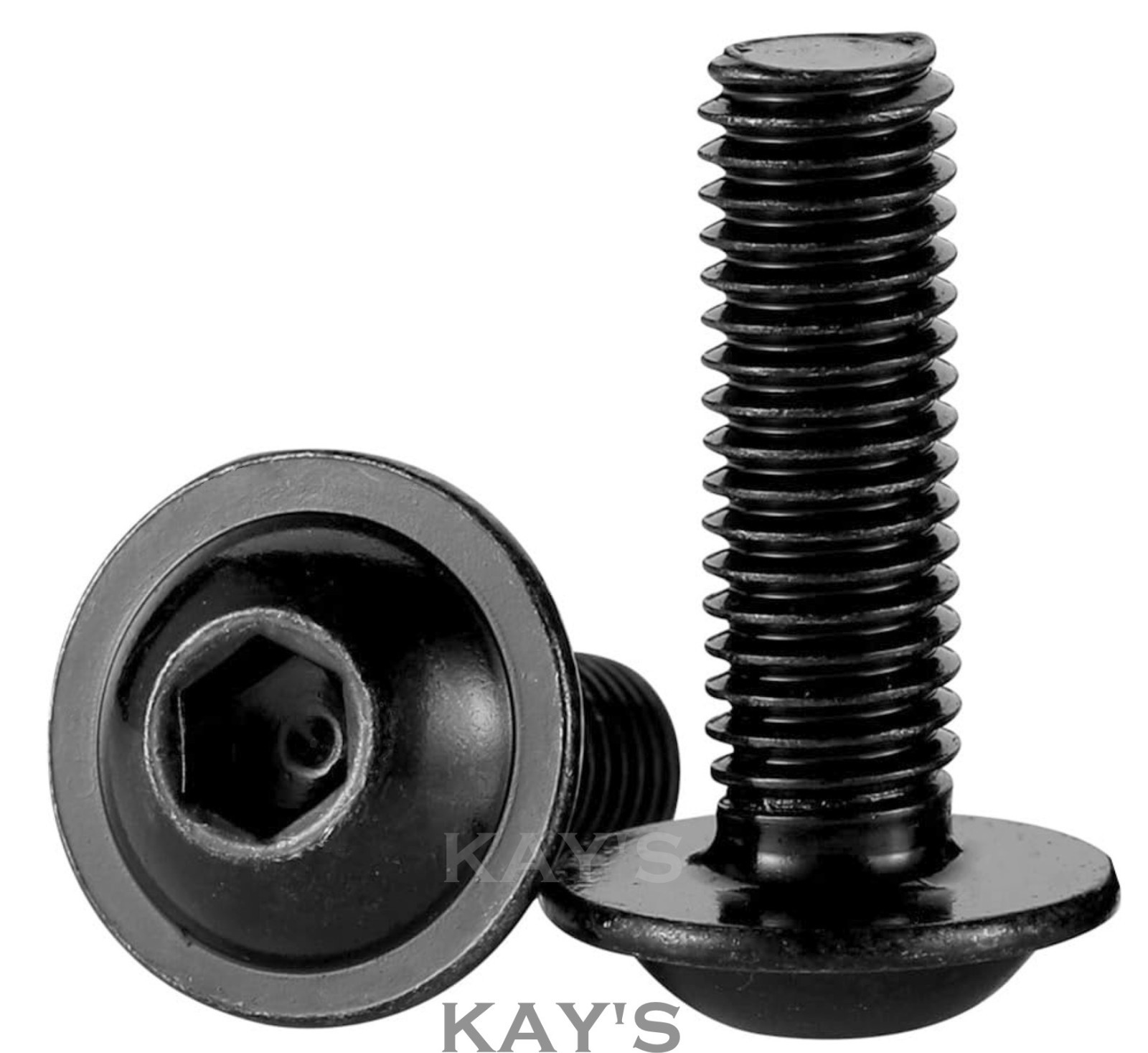 M3 M4 M5 M6 M8 M10 FLANGED BUTTON SCREWS ALLEN KEY BOLTS BLACK HIGH TENSILE 10.9