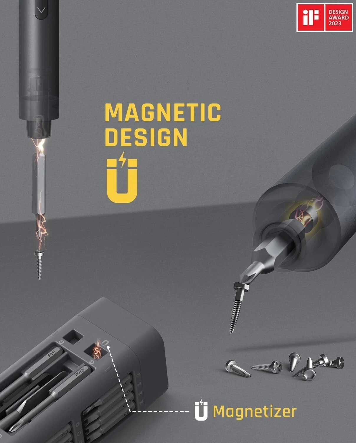 Fanttik E1 Max 3.7V Mini Precision Electric Screwdriver, 50-in-1 Magnetic Bits,