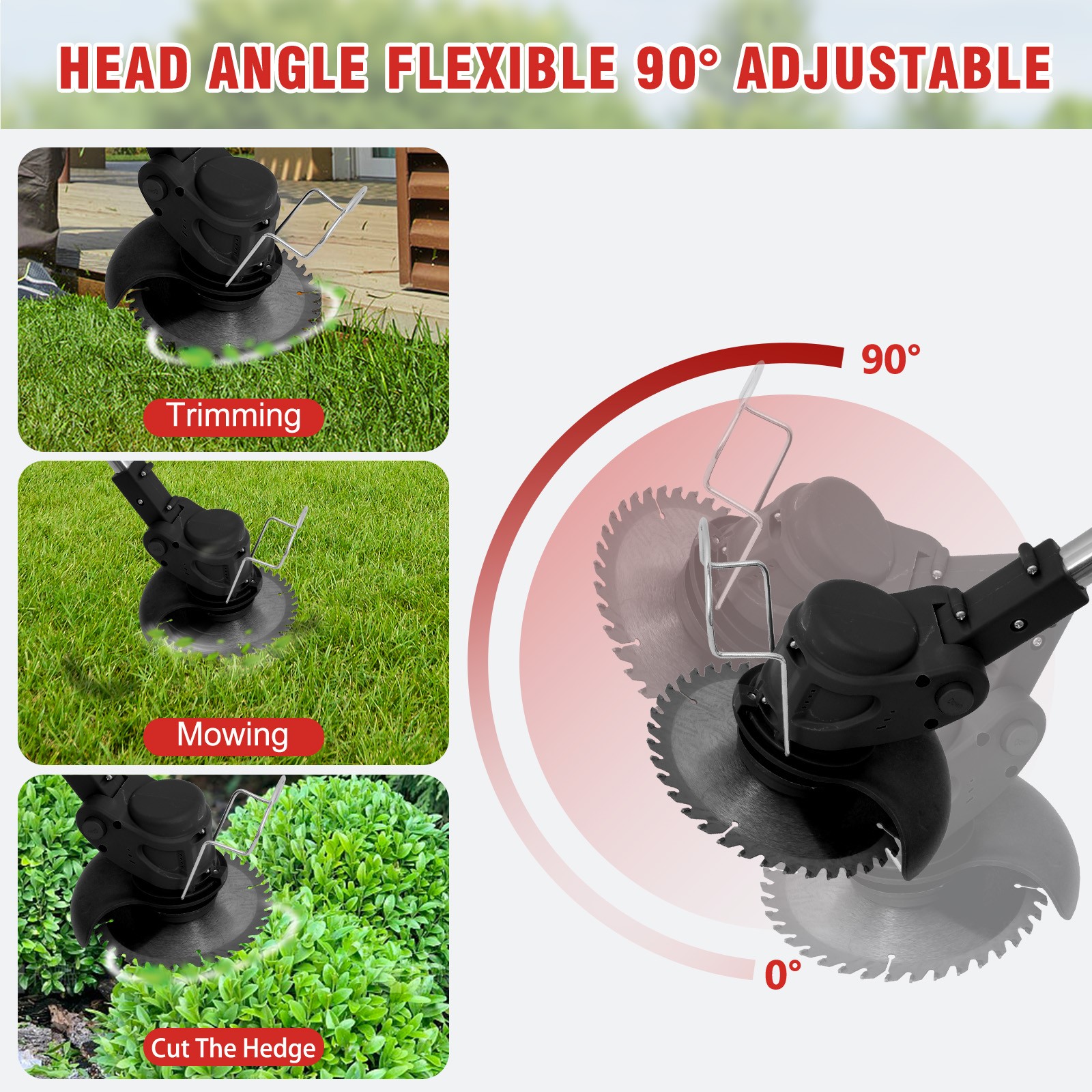 2 Battery Electric Cordless Grass String Trimmer Lawn Edger Weed Wacker Cutter